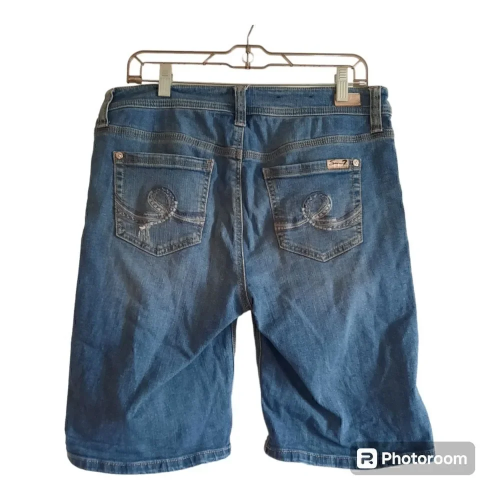 Seven7 Distressed Denim Bermuda Shorts MY3107